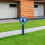 Globo de jardín azul de acero inoxidable de 30 cm 5