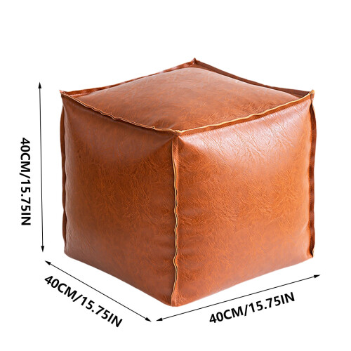 Faux Leather Moroccan Pouf Cover – Unstuffed Ottomans 2