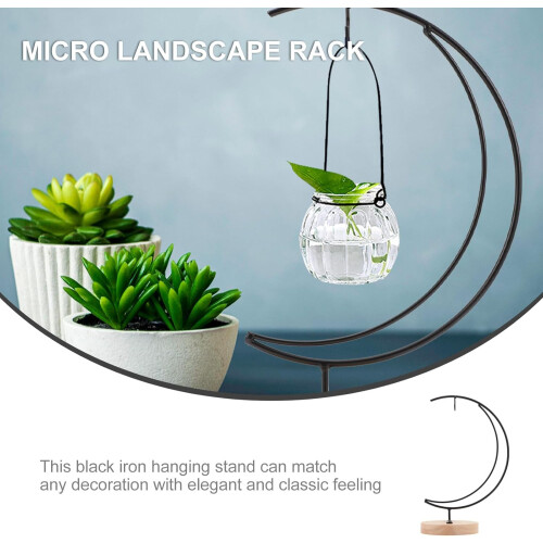 Support décoratif de bureau en forme de lune avec base en fer stable et soudure solide 2