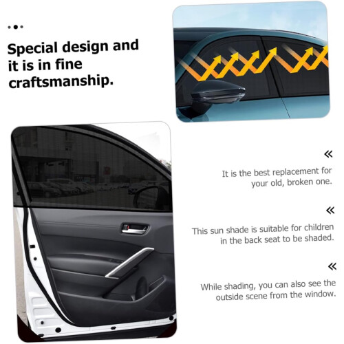 Car Window Shade Set with Mosquito Screen Front and Rear Window Sunshade Covers 1