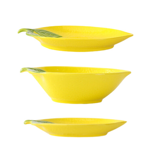 Heat Resistant Ceramic Lemon Shape Spoon Rest-plate 1