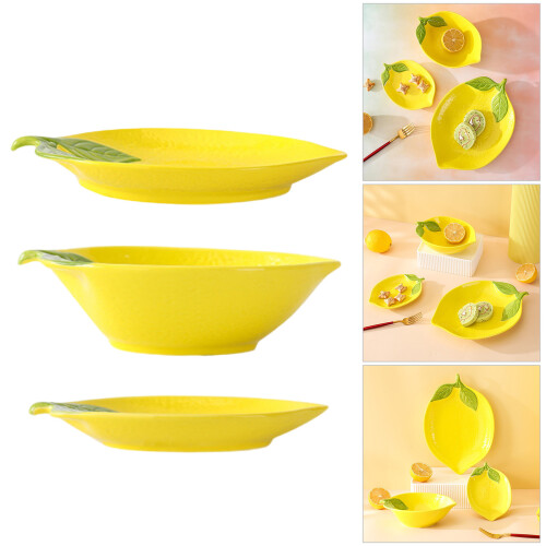 Heat Resistant Ceramic Lemon Shape Spoon Rest-plate 2