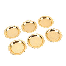 6 Stück Gold 9 cm handgeschnitzt Metall-Vorspeiseteller