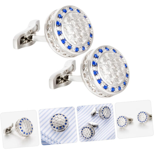 Silver round Copper Cuff Links Men with High Polished Surface Comfortable Touch Feeling Classic Graceful Style 2