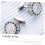 Silver round Copper Cuff Links Men with High Polished Surface Comfortable Touch Feeling Classic Graceful Style 5