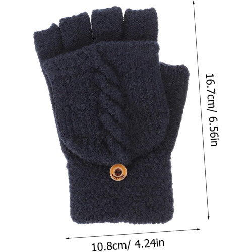 Fingerlose Handschuhe, gestrickte, wandelbare warme Fäustlinge 1