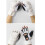 Halbfinger-Kickbox-Sparring-Trainingshandschuhe,-Weiß XS 6