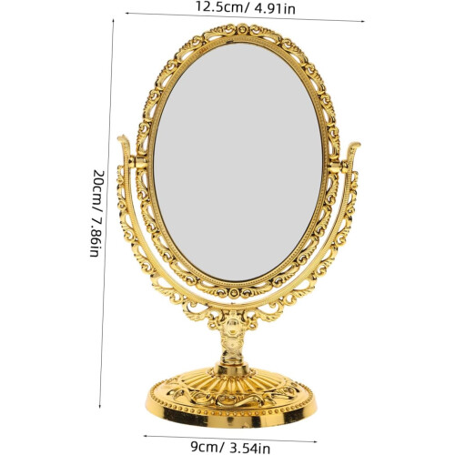 Vintage Oval Rotating Vanity Mirror High-Definition Reflection Lightweight Desk Mirror 1