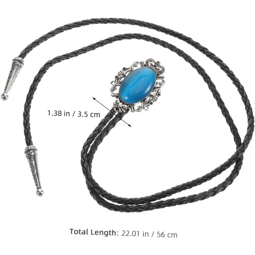 Γραβάτα Bolo με φυσικό σχέδιο Cat Eyes Stone Crown για άνδρες και γυναίκες Western Cowboy 1