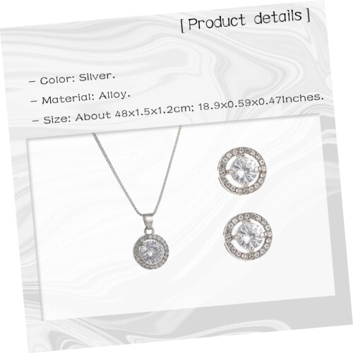 Set composto da collana con zirconi e orecchini eleganti per donna, gioielli alla moda. 1