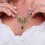 Set di 3 pezzi composto da collana e orecchini pendenti con strass per donna, ideale per matrimoni e feste. 5