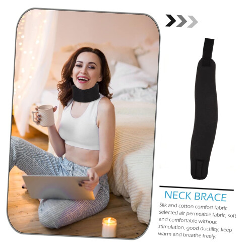 Sponge Neck Brace Cervical Support Strap Adjustable Neck Collar Black 1