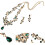 Set di 3 pezzi composto da collana e orecchini pendenti con strass per donna, ideale per matrimoni e feste. 7