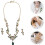 Set di 3 pezzi composto da collana e orecchini pendenti con strass per donna, ideale per matrimoni e feste. 8