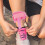 2Pcs Pink Ankle Straps Cable Machine Attachment with Double Hook and Loop Fastener and Strap 4