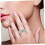 1 Set di gioielli con strass per donna: elegante collana, orecchini, anello e bracciale. 5