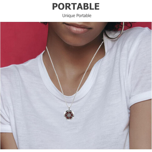Ketting met etherische olieverspreider en holle sneeuwvlokhanger. 2