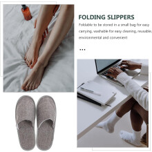 Japanese Style Travel Slippers Portable Folding Slippers for Home and Travel Comfortable Skin-Friendly Linen Cloth Material Indoor