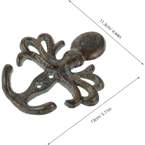 Octopus Wall Hook Cast Iron Metal Nautical Decorative Coat Hook 1