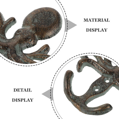 Octopus Wall Hook Cast Iron Metal Nautical Decorative Coat Hook 2