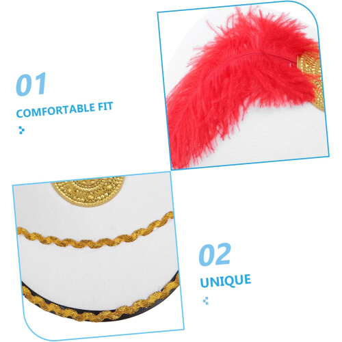 Plume Designed Nutcracker Hat Prop Elegant Costume Cap 2