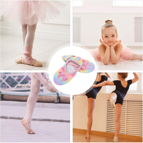 Sapatos de balé Soft Split Sole Dance Practice Slip-On Iridescent Ballet Flats 2
