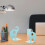 Elephant Shaped Metal Bookends Pair Blue Non-Skid Multi-Function Book Holder Organizer 5