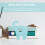 Elephant Shaped Metal Bookends Pair Blue Non-Skid Multi-Function Book Holder Organizer 8