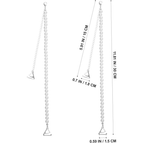 Pearl Bra Straps Decorative Shoulder Straps Non-slip Metal Chain Replacement 1