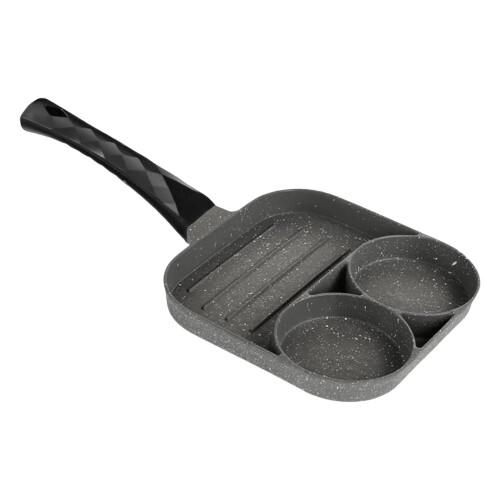 Poêle à œufs et à crêpes à 2 compartiments, compatible induction 1