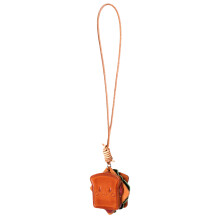 Lederen sandwich charme handgemaakte accessoire-oranje.