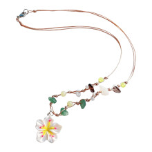Zoete bloemenhars hanger sleutelbeenketting Stijlvol-Wit