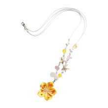 Collier pendentif en résine florale à la mode, bijoux-Jaune