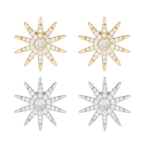 Trendy Two Tone Metal Ear Buds Decorations with Dazzling-Silver 1