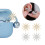 Trendy Two Tone Metal Ear Buds Decorations with Dazzling-Silver 3