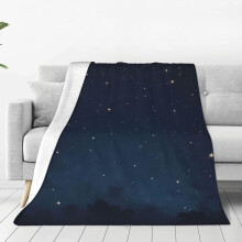Coperta con stelle, design notte nera, 60" x 50"