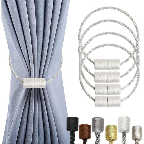 Μαγνητικά Δέσιμα Κουρτινών με Rope4Pack Λευκά