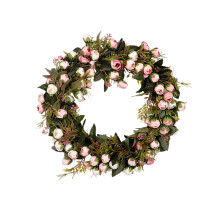 Ghirlanda di rose artificiali per decorazioni domestiche, 30 cm