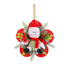Guirlanda de Natal com figuras de Papai Noel e boneco de neve, 30 cm
