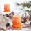 Vela de Natal cilíndrica sem chama de cera de abelha de 15 cm (6 polegadas) 1