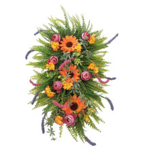 Guirlanda floral de girassóis para porta de entrada (60 cm)
