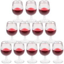 12 mini verres à vin rouges pour la décoration de maison de poupée