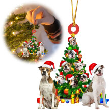 Ornament de Crăciun pentru câini, personalizat, din lemn, 1 bucată