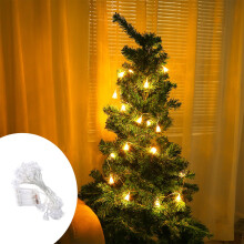 Cordão de luzes de Natal branco quente piscante com 20 lâmpadas