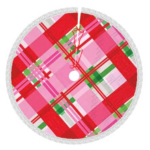 Christmas tree skirt plaid 48 inch