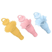 3er-Set wiederverwendbare, faltbare Silikonbecher in Blumenform für Schneeeis, ideal für Sommerfeste, Partys und Geburtstage.