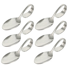 6-teiliges Canapé-Servierlöffel-Set aus Edelstahl