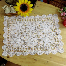 Vintage hæklet bomuldsdug 40x60cm