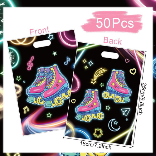 Sacolas de lembrancinha de festa com tema de patins que brilham no escuro (7x10 polegadas) 1