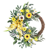 Guirlanda de Girassóis em Rattan Artificial, 50 cm (20 polegadas)